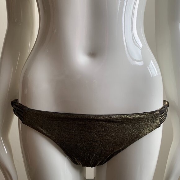 Sauvage california bronze gold beaded halter top luxury bikini - Picture 4 of 8